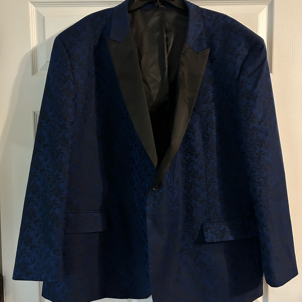 JF J.Ferrar Blue and Black Suit Jacket